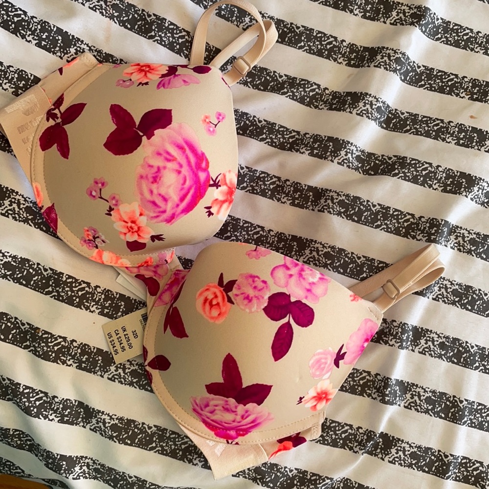 PINK floral bra